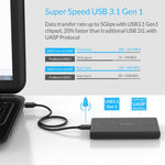 2.5" HDD Enclosure Type-C SATA to USB 3.0-5Gbps up to 4TB HDD, SSD - electronicshypermarket