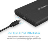 2.5" HDD Enclosure Type-C SATA to USB 3.0-5Gbps up to 4TB HDD, SSD - electronicshypermarket