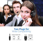 Wired Headset with Noise Reduction,  3.5mm/ USB Plug for PC/MAC,  Phones, Tablets - electronicshypermarket