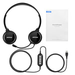 Wired Headset with Noise Reduction,  3.5mm/ USB Plug for PC/MAC,  Phones, Tablets - electronicshypermarket