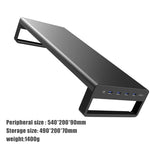 Aluminum Alloy Laptop/Monitor Riser with USB 3.0 Ports & optional Wireless Charging