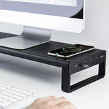 Aluminum Alloy Laptop/Monitor Riser with USB 3.0 Ports & optional Wireless Charging