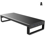 Aluminum Alloy Laptop/Monitor Riser with USB 3.0 Ports & optional Wireless Charging