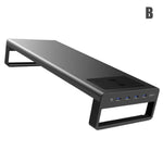 Aluminum Alloy Laptop/Monitor Riser with USB 3.0 Ports & optional Wireless Charging