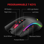 Havit Mechanical Gaming Keyboard and Mouse Combo Blue Switch 104 Keys Rainbow Backlit Keyboard, 4800 DPI 7 Button Mouse Wired - electronicshypermarket