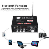 2CH  Stereo Power Amplifier with Bluetooth-compatible FM Radio  & Remote Control