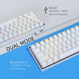 KEMOVE SnowFox 61 Key Mini Mechanical Keyboard  60% of standard Keyboard size  Wireless,  Wired, for PC, TABLET, MAC - electronicshypermarket