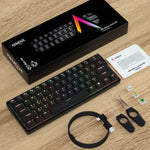 KEMOVE SnowFox 61 Key Mini Mechanical Keyboard  60% of standard Keyboard size  Wireless,  Wired, for PC, TABLET, MAC - electronicshypermarket