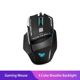 Wired  Optical Gaming Mouse 7 Programmable Buttons Ergonomic 2400 DPI for Tablet, Phone, PC, Laptop - electronicshypermarket