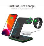 3in 1 Qi Fast Wireless Charger Stand 15W Max