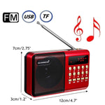 Portable Pocket LCD Digital FM Radio Speaker USB TF AUX MP3 Player