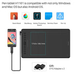 HUION H1161 Drawing Tablet with Touch Bar & Battery-free Stylus Pen - electronicshypermarket