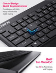 Wireless Keyboard and Mouse Combo 104-Keys Keyboard with Chiclet Keys Palm Rest and Mouse for computer