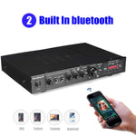 5 channel Power Amplifier LCD Display Audio HiFi 800W 220V-240V 50Hz  with  FM Radio,  SD/USB 2 Microphone and Bluetooth  5.0 - electronicshypermarket