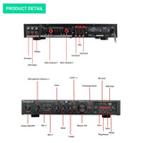 5 channel Power Amplifier LCD Display Audio HiFi 800W 220V-240V 50Hz  with  FM Radio,  SD/USB 2 Microphone and Bluetooth  5.0 - electronicshypermarket