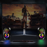 USB Speaker with Subwoofer/RGB Light, & 3.5mm Audio Cable