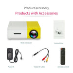 LCD Mini Projector, Built-in Battery, Speaker, 1080P, 600 Lumens,