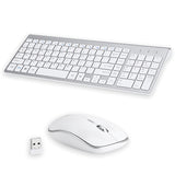 Wireless Keyboard Mouse Set Mini Size 2.4G Wireless Mouse 100 Keys Full Size Keyboard USB for PC Laptop Windows Plug and Play - electronicshypermarket