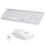 Wireless Keyboard Mouse Set Mini Size 2.4G Wireless Mouse 100 Keys Full Size Keyboard USB for PC Laptop Windows Plug and Play - electronicshypermarket