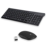 Wireless Keyboard Mouse Set Mini Size 2.4G Wireless Mouse 100 Keys Full Size Keyboard USB for PC Laptop Windows Plug and Play - electronicshypermarket