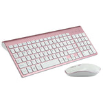 Wireless Keyboard Mouse Set Mini Size 2.4G Wireless Mouse 100 Keys Full Size Keyboard USB for PC Laptop Windows Plug and Play - electronicshypermarket