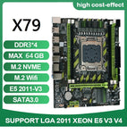 X79G X79 Motherboard LGA 2011 USB2.0 SATA3 Support REG ECC Memory And Xeon E5 CPU 4pcsx4GB=16GB Processor 4DDR3  PCI-E NVME M.2 - electronicshypermarket