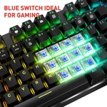 Havit Mechanical Gaming Keyboard and Mouse Combo Blue Switch 104 Keys Rainbow Backlit Keyboard, 4800 DPI 7 Button Mouse Wired - electronicshypermarket