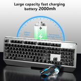 Wireless Gaming  Keyboard and mouse,  Metal Panel, LED Backlit,USB 2.4G Wireless,for Game and Office,for Computer Laptop PC, MAC - electronicshypermarket
