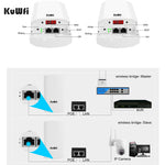 KuWFi   1KM/0.62MI Point To Point Wireless Outdoor Router, Bridge, Access Point with LED Display - electronicshypermarket