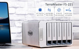 TerraMaster F5-221 NAS 5-Bay Cloud Storage Intel Dual Core 2.0GHz Plex Media Server Network Storage (Diskless) - electronicshypermarket