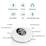 YR-Q50 Round Style Portable CD Player With AUX Cable Support TF Card - electronicshypermarket