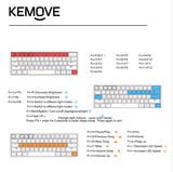 KEMOVE SnowFox 61 Key Mini Mechanical Keyboard  60% of standard Keyboard size  Wireless,  Wired, for PC, TABLET, MAC - electronicshypermarket