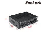 2000W bluetooth Audio Power Amplifier 110V-220V DC 12V Remote Control 2.0 HiFi Stereo Digital AMP 2x Mic input USB SD AUX Input - electronicshypermarket