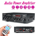 2000W bluetooth Audio Power Amplifier 110V-220V DC 12V Remote Control 2.0 HiFi Stereo Digital AMP 2x Mic input USB SD AUX Input - electronicshypermarket