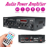 2000W bluetooth Audio Power Amplifier 110V-220V DC 12V Remote Control 2.0 HiFi Stereo Digital AMP 2x Mic input USB SD AUX Input - electronicshypermarket