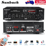 2000W bluetooth Audio Power Amplifier 110V-220V DC 12V Remote Control 2.0 HiFi Stereo Digital AMP 2x Mic input USB SD AUX Input - electronicshypermarket