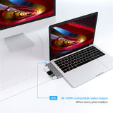 7 in 2 USB 3.1-C Hub with HDMI, Thunderbolt 3 USB-C Ports USB 3.0, TF SD, PD, for computers. - electronicshypermarket