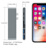 7 in 2 USB 3.1-C Hub with HDMI, Thunderbolt 3 USB-C Ports USB 3.0, TF SD, PD, for computers. - electronicshypermarket