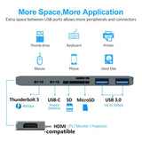 7 in 2 USB 3.1-C Hub with HDMI, Thunderbolt 3 USB-C Ports USB 3.0, TF SD, PD, for computers. - electronicshypermarket