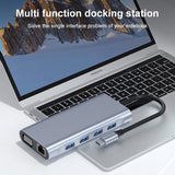 11 in 1  HUB Type C connection with USB 3.0,  Power PD 100W Fast Charging Adapter &  Multi Ports