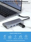 11 in 1  HUB Type C connection with USB 3.0,  Power PD 100W Fast Charging Adapter &  Multi Ports