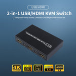 2 Port HDMI/USB-KVM Switch to 4 USB 3.0 ports for 2 computers
