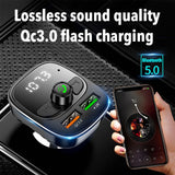 Dual USB  Car Charger with Quick Charge 3.0/FM Transmitter//Bluetooth 5.0 & MP3 Player