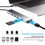 USB Docking Station 8 in 1 Type-C to 4K HDMI-RJ45 SD,TF PD Charger - electronicshypermarket