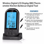 Black Wireless Digital LCD Display Meat Thermometer - electronicshypermarket