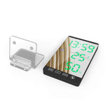 3 In 1 LED Mirror Alarm Clock LCD Display With Temperature/Humidity - electronicshypermarket