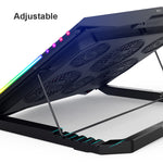 Gaming  Six Fan Laptop Cooler Stand  with Two USB Ports  &  RGB for Laptops 12-21 inch - electronicshypermarket