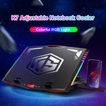 Gaming  Six Fan Laptop Cooler Stand  with Two USB Ports  &  RGB for Laptops 12-21 inch - electronicshypermarket