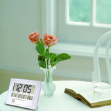 Big LCD Digital Wall Clock with Year/ Month /Indoor Temperature