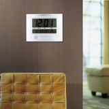 Big LCD Digital Wall Clock with Year/ Month /Indoor Temperature